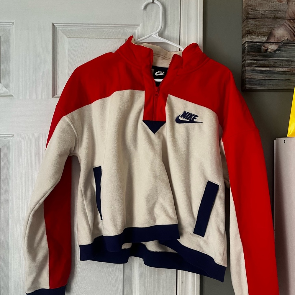 Nike Kids Red and White Pullover Top